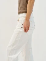 ⁦NOA'S BARREL JEANS | לבן⁩ – תמונה ⁦3⁩