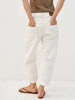 ⁦NOA'S BARREL JEANS | לבן⁩ – תמונה ⁦6⁩