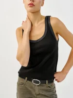 ⁦SABBA CLASSIC TOP | שחור⁩ – תמונה ⁦5⁩