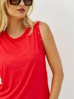 ⁦SUMMER B TOP | אדום⁩ – תמונה ⁦5⁩