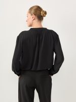 ⁦EDEN CHIFFON TOP | שחור⁩ – תמונה ⁦3⁩