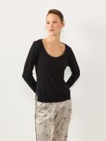 ⁦ROUND T-SHIRT | שחור⁩ – תמונה ⁦2⁩