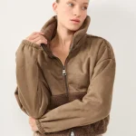 BOUCLE PUFF JACKET | חום