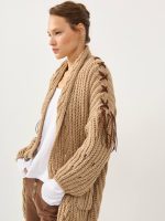 COZY ART CARDIGAN | מוקה