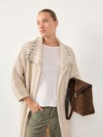 ⁦LONG COZY ART CARDIGAN | אבן⁩ – תמונה ⁦4⁩
