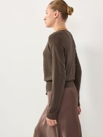 ⁦BASIC CARDIGAN | חום⁩ – תמונה ⁦3⁩