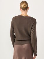 ⁦BASIC CARDIGAN | חום⁩ – תמונה ⁦4⁩