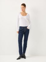 ⁦ROUND T-SHIRT | לבן⁩ – תמונה ⁦2⁩