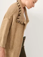 ⁦LONG COZY ART CARDIGAN | מוקה⁩ – תמונה ⁦7⁩