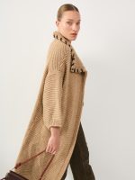 ⁦LONG COZY ART CARDIGAN | מוקה⁩ – תמונה ⁦8⁩