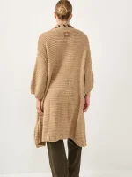 ⁦LONG COZY ART CARDIGAN | מוקה⁩ – תמונה ⁦9⁩