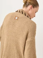 ⁦LONG COZY ART CARDIGAN | מוקה⁩ – תמונה ⁦4⁩