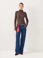 ⁦LONG BASIC TURTLENECK |  חום כהה⁩ – תמונה ⁦3⁩