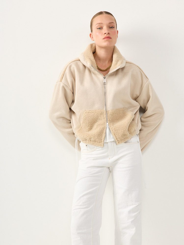 2519 noa 10.10.252698 BOUCLE PUFF JACKET | בז' – תמונה 1