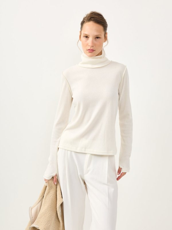 LONG BASIC TURTLENECK |  שמנת