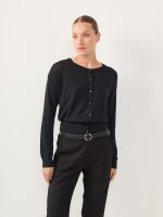 ⁦BASIC CARDIGAN | שחור⁩ – תמונה ⁦2⁩