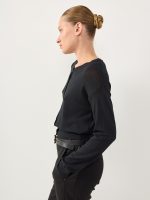 ⁦BASIC CARDIGAN | שחור⁩ – תמונה ⁦3⁩