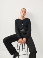 ⁦BASIC CARDIGAN | שחור⁩ – תמונה ⁦5⁩