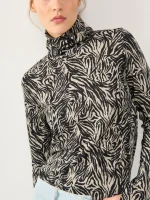 ⁦LONG BASIC TURTLENECK |  מודפס⁩ – תמונה ⁦4⁩