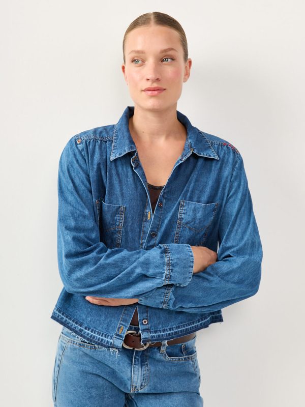 DENIM ART TOP | ג׳ינס