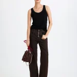 BOYFRIEND JEANS | חום כהה