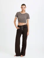 ⁦BOYFRIEND JEANS | חום כהה⁩ – תמונה ⁦3⁩