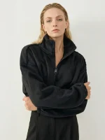 BOUCLE PUFF JACKET | שחור