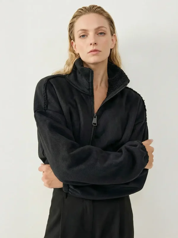 BOUCLE PUFF JACKET | שחור