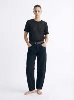 NOA'S BARREL JEANS | שחור