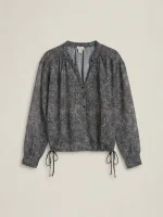 ⁦EDEN CHIFFON TOP | שחור מחולק⁩ – תמונה ⁦6⁩