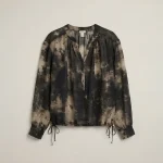 EDEN CHIFFON TOP | שחור מחולק