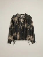 EDEN CHIFFON TOP | שחור מחולק