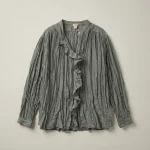 PALMA RUFFLES SHIRT | ירוק בהיר