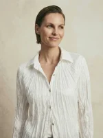 ⁦CHIFFON SHIRT | לבן⁩ – תמונה ⁦3⁩