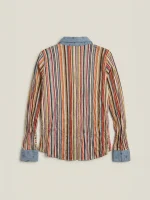 ⁦SATIN SHIRT | פסים צבעוני⁩ – תמונה ⁦2⁩