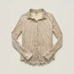 SATIN SHIRT | בז' פסים