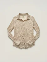 SATIN SHIRT | בז' פסים