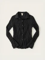 ⁦CHIFFON SHIRT | שחור⁩ – תמונה ⁦2⁩