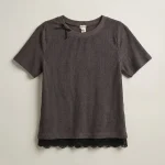 NIKI LACE TSHIRT | חום