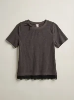 NIKI LACE TSHIRT | חום