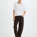 NOA'S BARREL JEANS | חום כהה