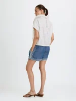 ⁦LINEN ART TOP | לבן⁩ – תמונה ⁦3⁩