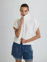 ⁦LINEN ART TOP | לבן⁩ – תמונה ⁦4⁩