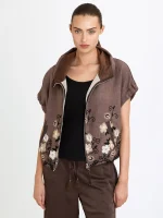 LINEN ART TOP | חום