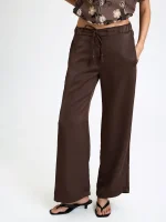 ⁦SATIN PANTS | חום⁩ – תמונה ⁦2⁩