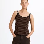 SABBA STRAP TOP | חום פסים