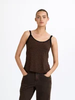 SABBA STRAP TOP | חום פסים