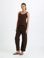 ⁦SABBA STRAP TOP | חום פסים⁩ – תמונה ⁦3⁩