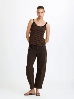 ⁦SABBA STRAP TOP | חום פסים⁩ – תמונה ⁦2⁩