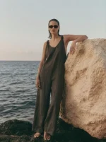 LINO JUMPSUIT | חום כהה